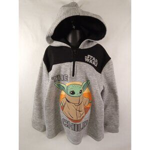 Star Wars: The Mandalorian - The Child Kid's Grey Black Hoodie Size 7/8